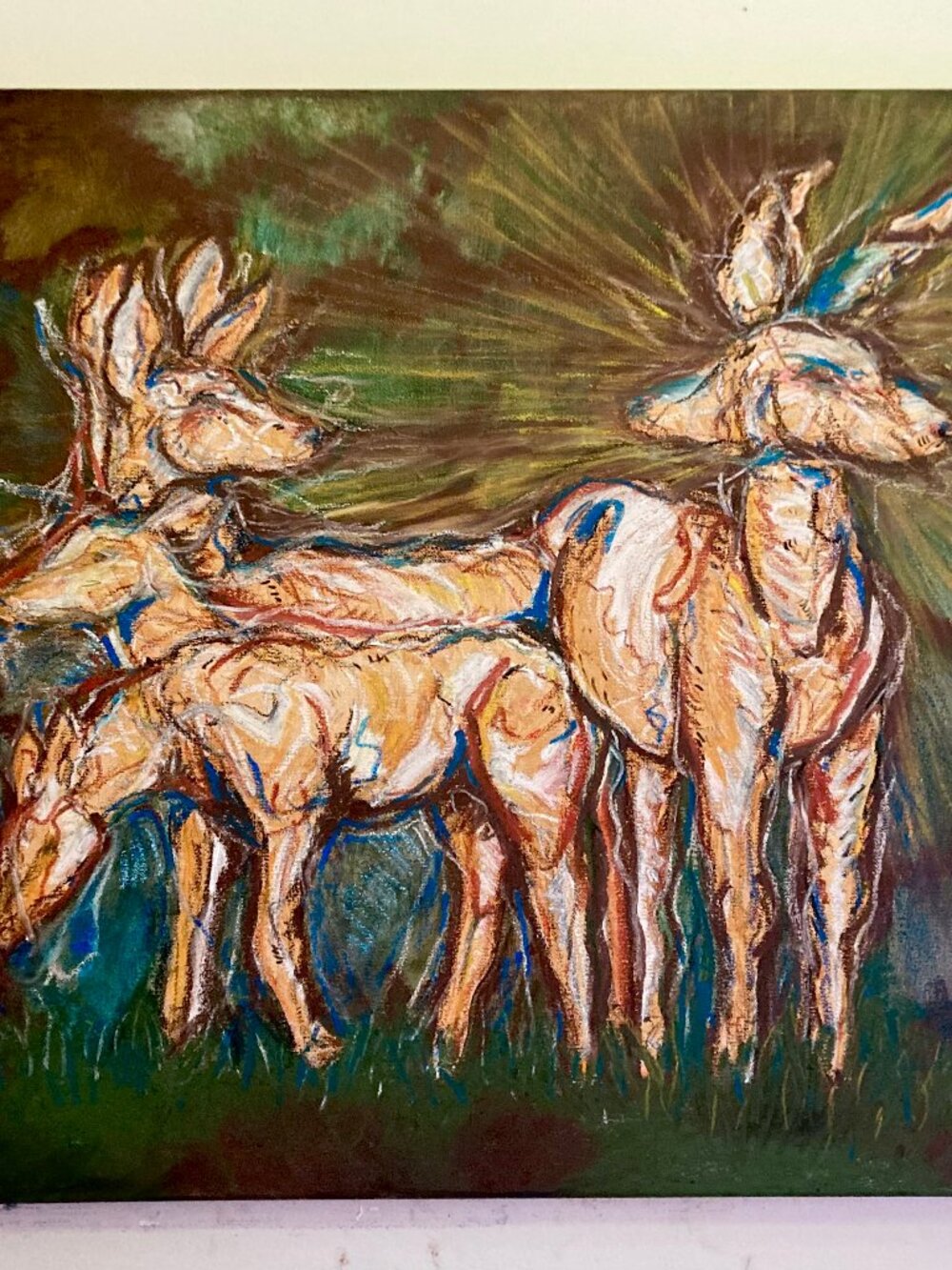 Original Painting | 2026 Wildlife Canvas Art | Wild Mule Deer Study of 3